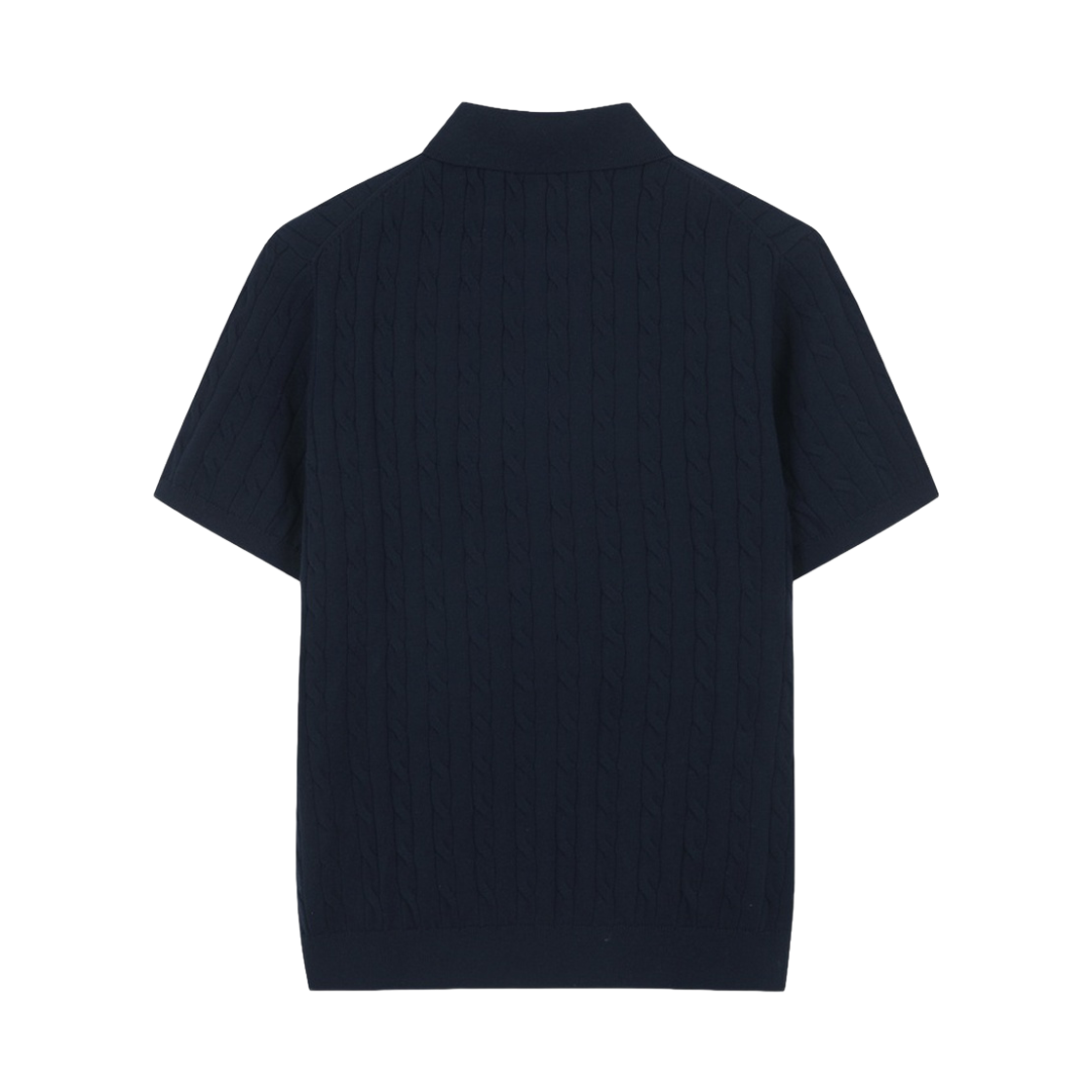 브룩스브라더스 온라인단독 코튼 케이블 폴로 반팔 스웨터 다크네이비(BrooksBrothers Online Exclusive Cotton Cable Polo Short Sleeve Sweater Dark Navy) - 2