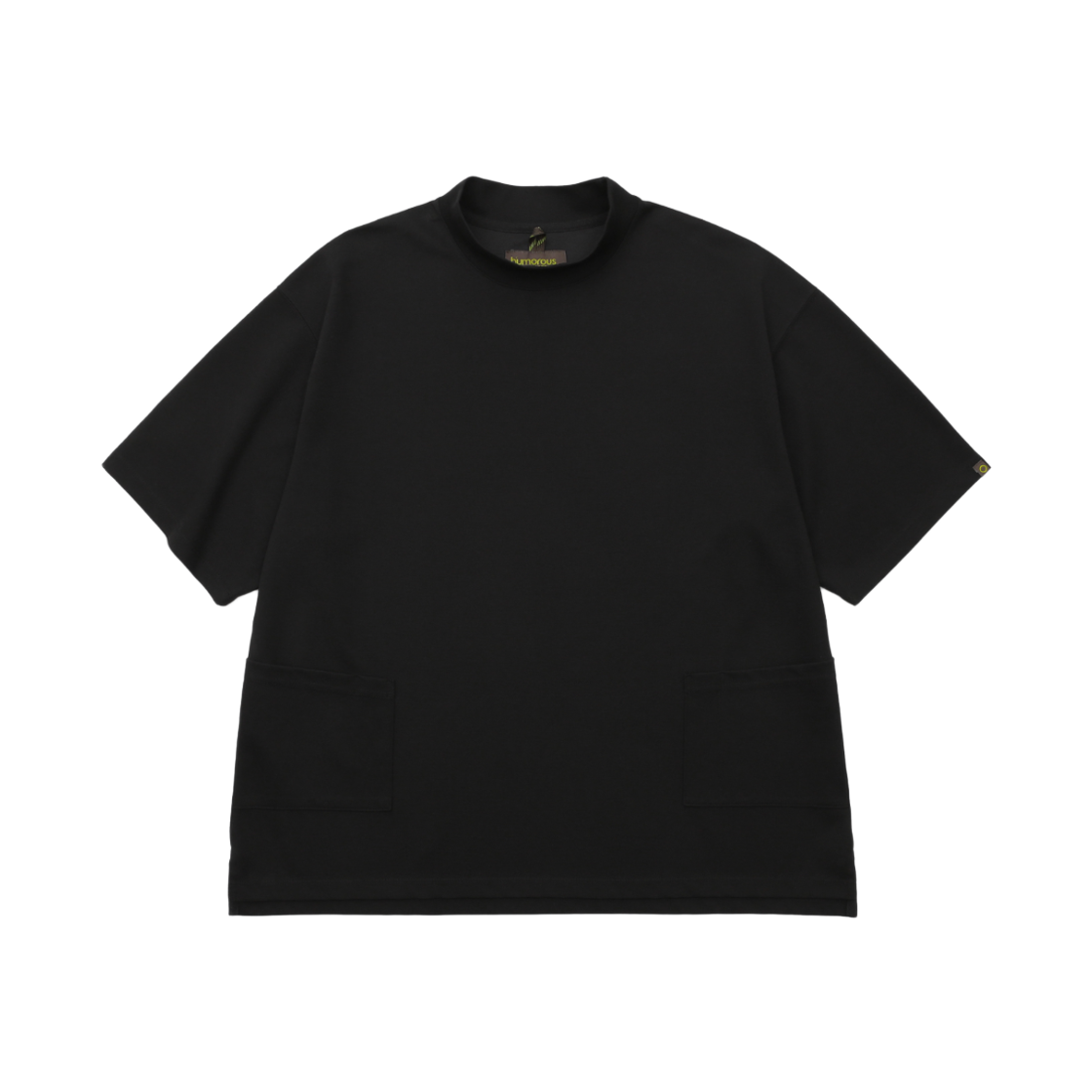HM26SS-CS04 humorous account Athletic Mockneck H/S Tee Black