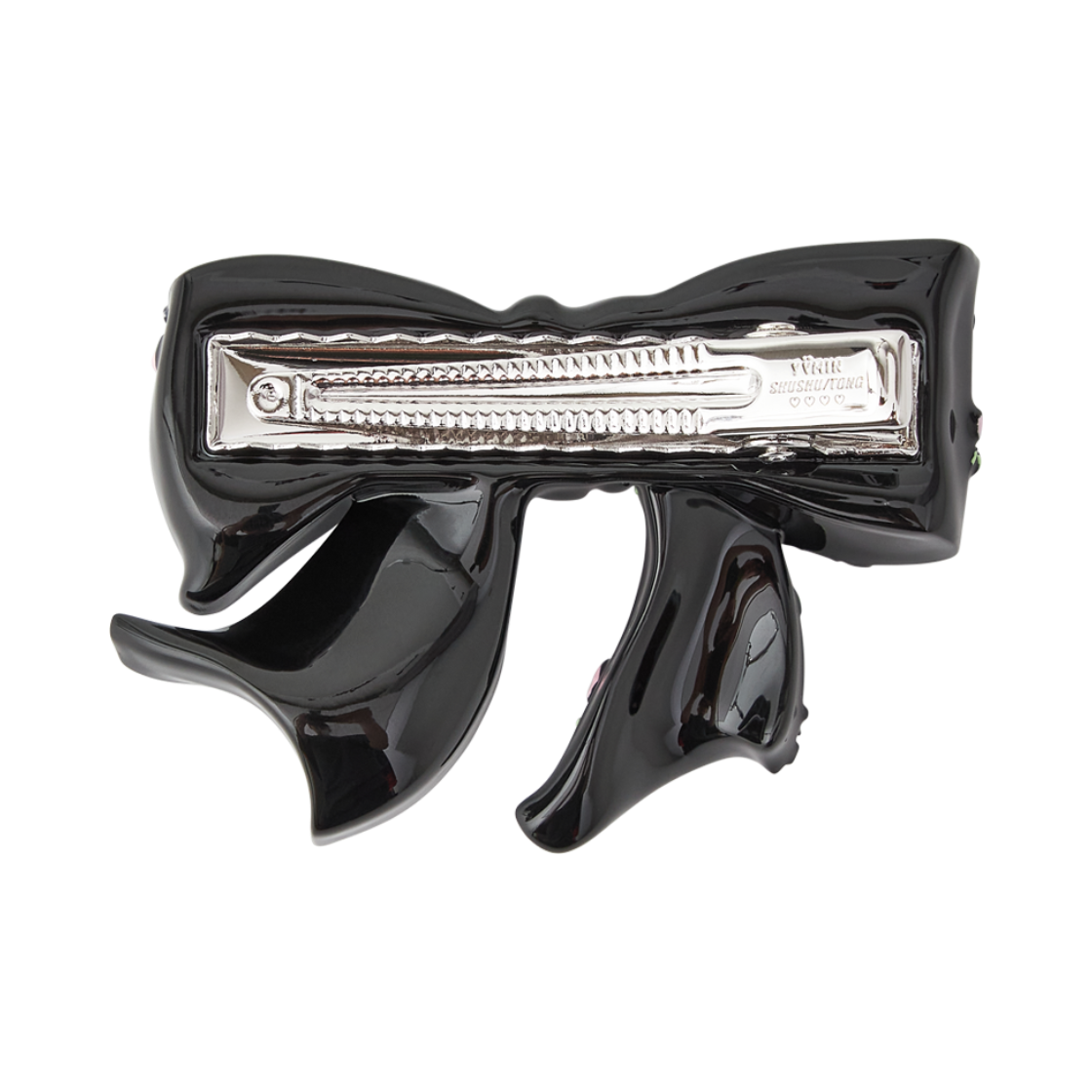 위민 플로럴 보우노트 레진 헤어 클립 블랙 - 26FW(Yvmin Floral Bowknot Resin Hair Clip Black - 26FW) - 2