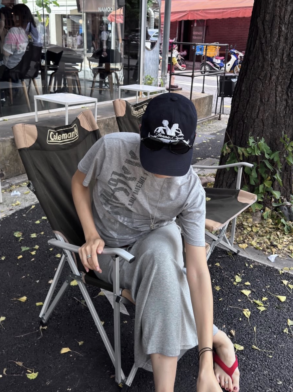 [트리플적립] PACOSPLY Baby Trouble Cap Navy, [트리플적립] PACOSPLY Baby Trouble Cap Red 착용 스타일 - 5