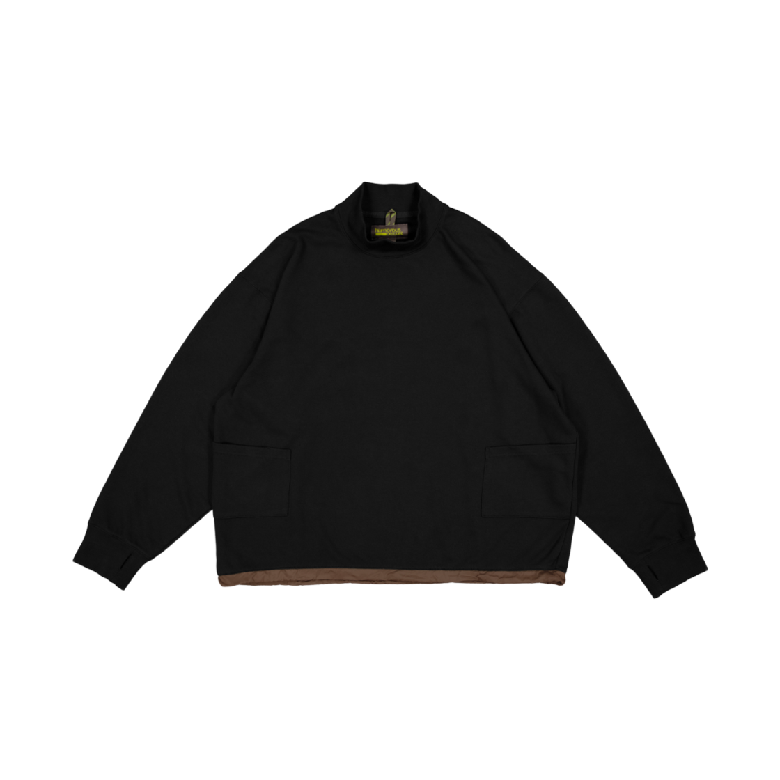HM25AW-CS01 humorous account Athletic Mockneck L/S Tee Black