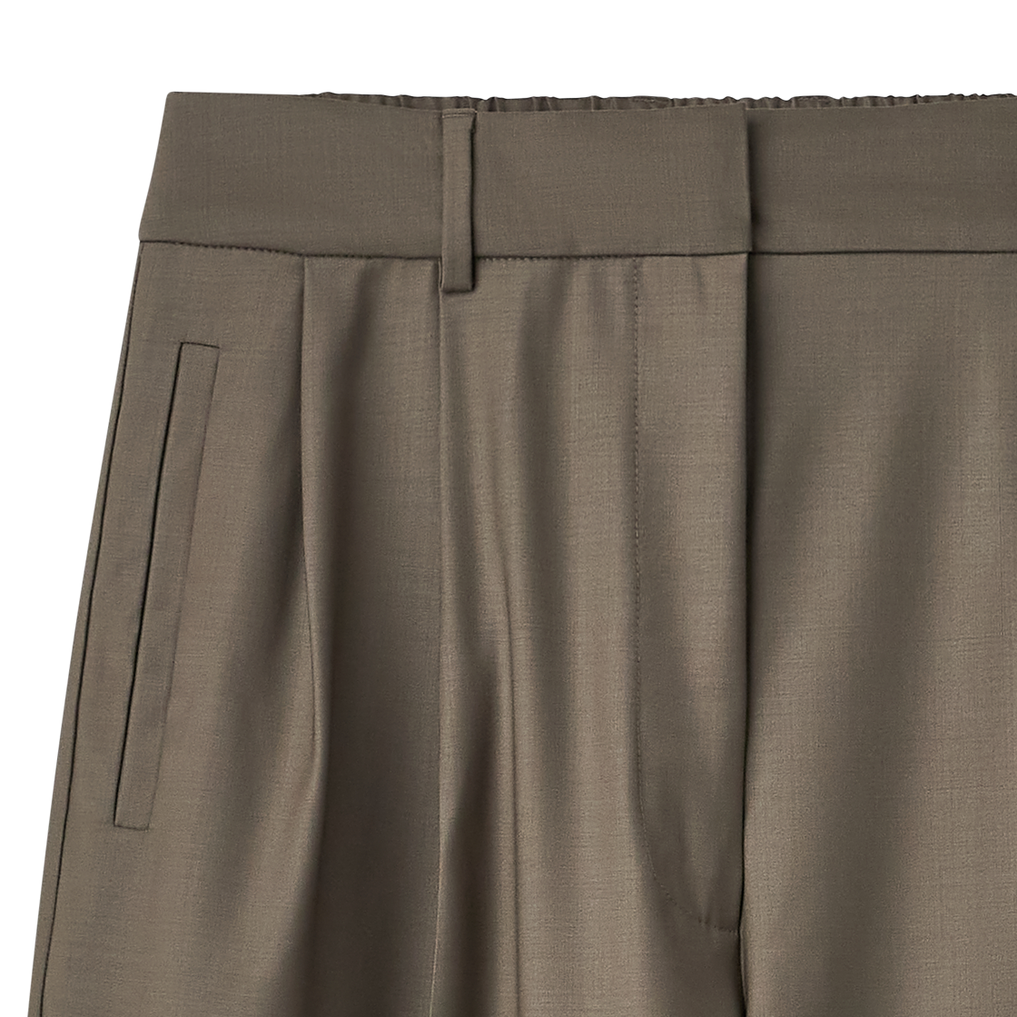 코데라 우먼 버진 울 매스큘린 배럴 팬츠 토프 - 26FW(Cordera Women Virgin Wool Masculine Barrel Pants Taupe - 26FW) - 5