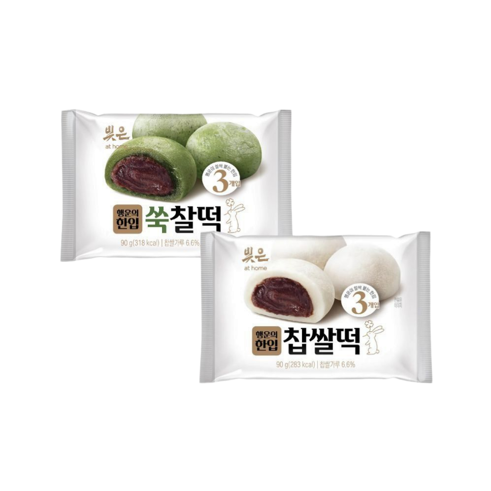 - Samlip Lucky Bite Glutinous Rice Cake, 2 varieties (glutinous rice cake / mugwort glutinous rice cake), 450g, 5 pieces per pack, 2 packs (10 pieces per pack, individually wrapped)