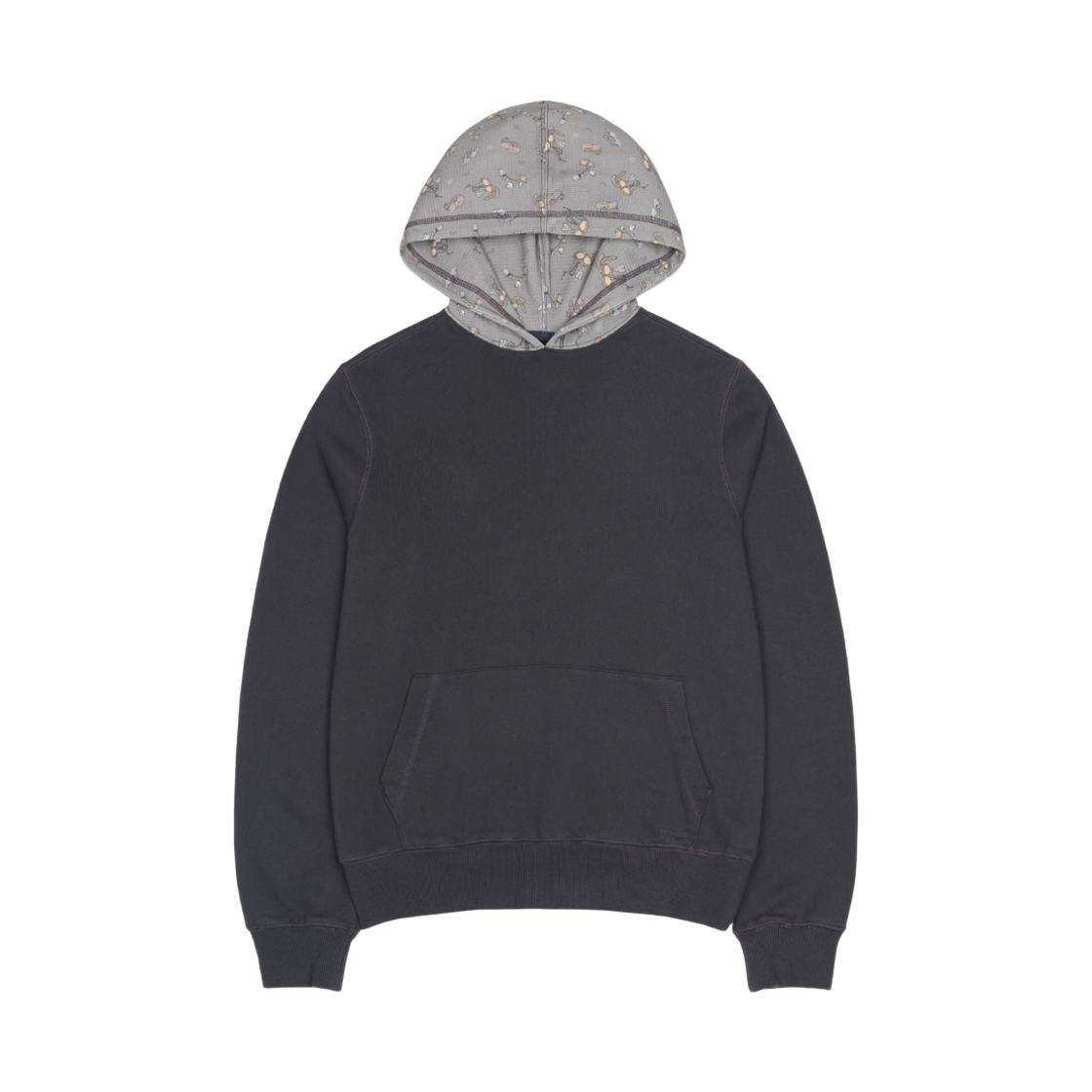 CY26FWTOHD001 COYSEIO Vintage Washed Teji Graphic Hoodie Navy