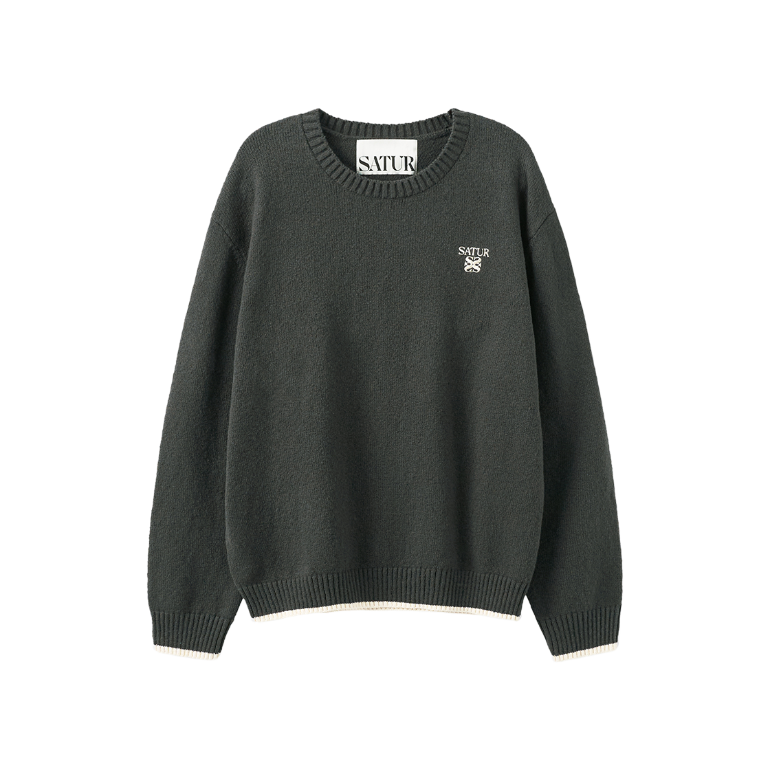 세터 부클 크루넥 니트 차콜(SATUR Boucle Crewneck Knit Charcoal) - 1
