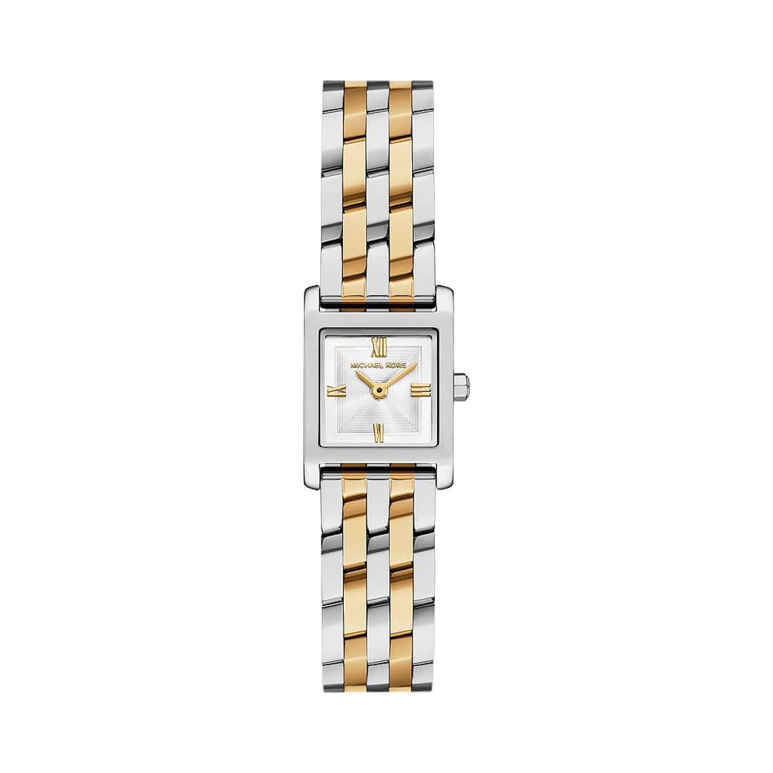 (W) 마이클 코어스 마이크로 조지 쿼츠 투핸드 19mm 투톤 워치 실버 골드((W) Michael Kors Micro Georgie Quartz Two-Hand 19mm Two Tone Watch Silver Gold)