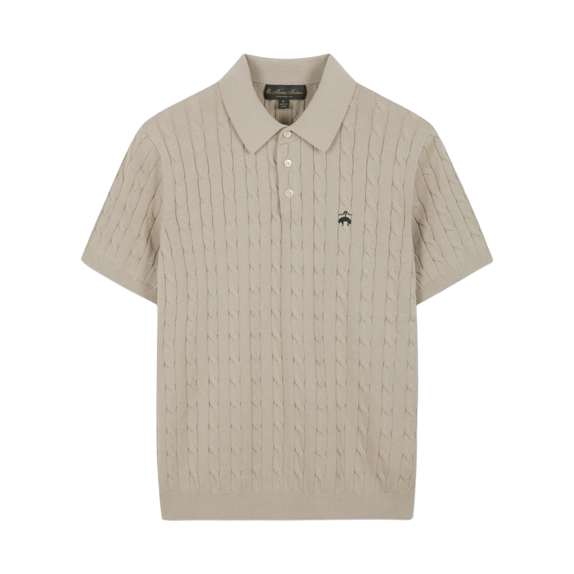 브룩스브라더스 온라인단독 코튼 케이블 폴로 반팔 스웨터 베이지(BrooksBrothers Online Exclusive Cotton Cable Polo Short Sleeve Sweater Beige) - 1