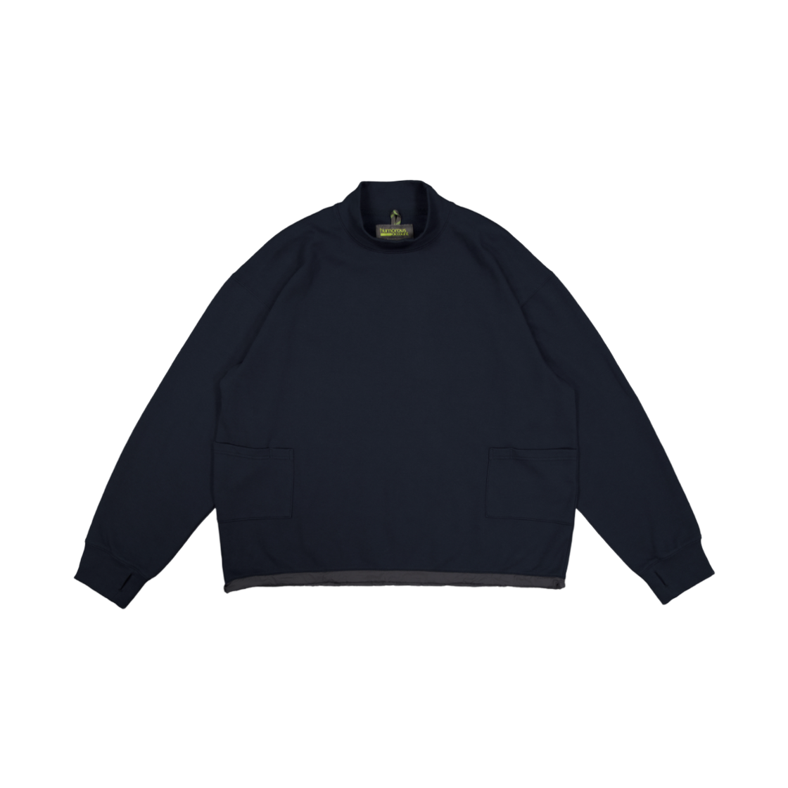 HM25AW-CS01 humorous account Athletic Mockneck L/S Tee Navy