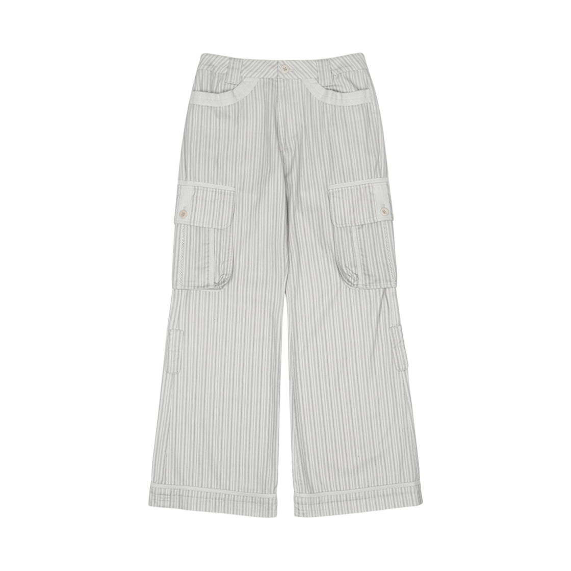 코이세이오 스트라이프 빅 포켓 카고 팬츠 라이트 그레이(COYSEIO Stripe Big Pocket Cargo Pants Light Grey) - 1