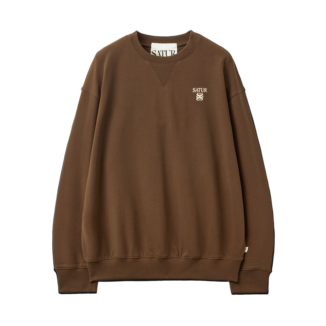 SA263UTM01BRN0 SATUR Loren Small Logo Basic Sweatshirt Brown