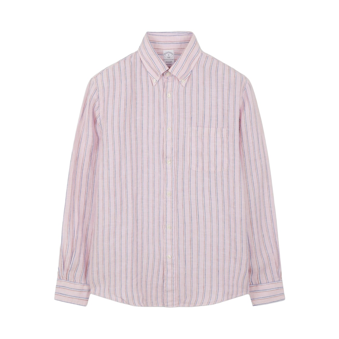 BBTHMN7671CGM BrooksBrothers Linen Stripe Shirt Pink
