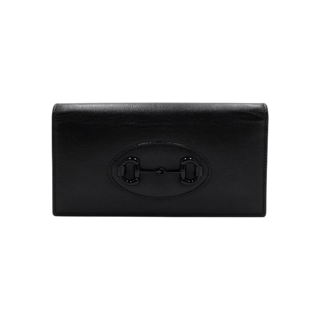 ITT3ADM6TOPV Gucci 1955 Horsebit Black Leather Wallet Chain Crossbody Strap