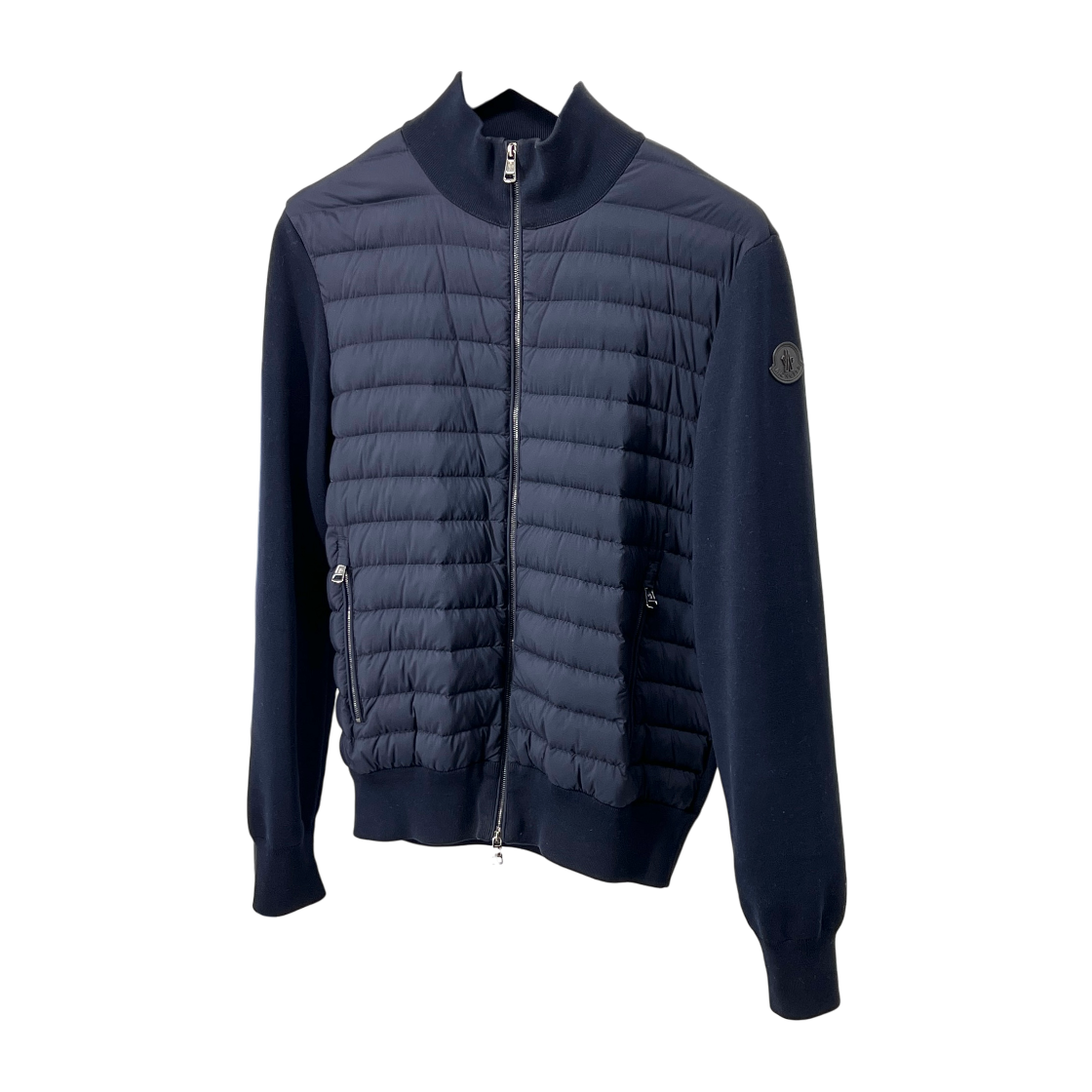 ITU584EOJ8OO Moncler Wappen Tricot Knit Padding Navy