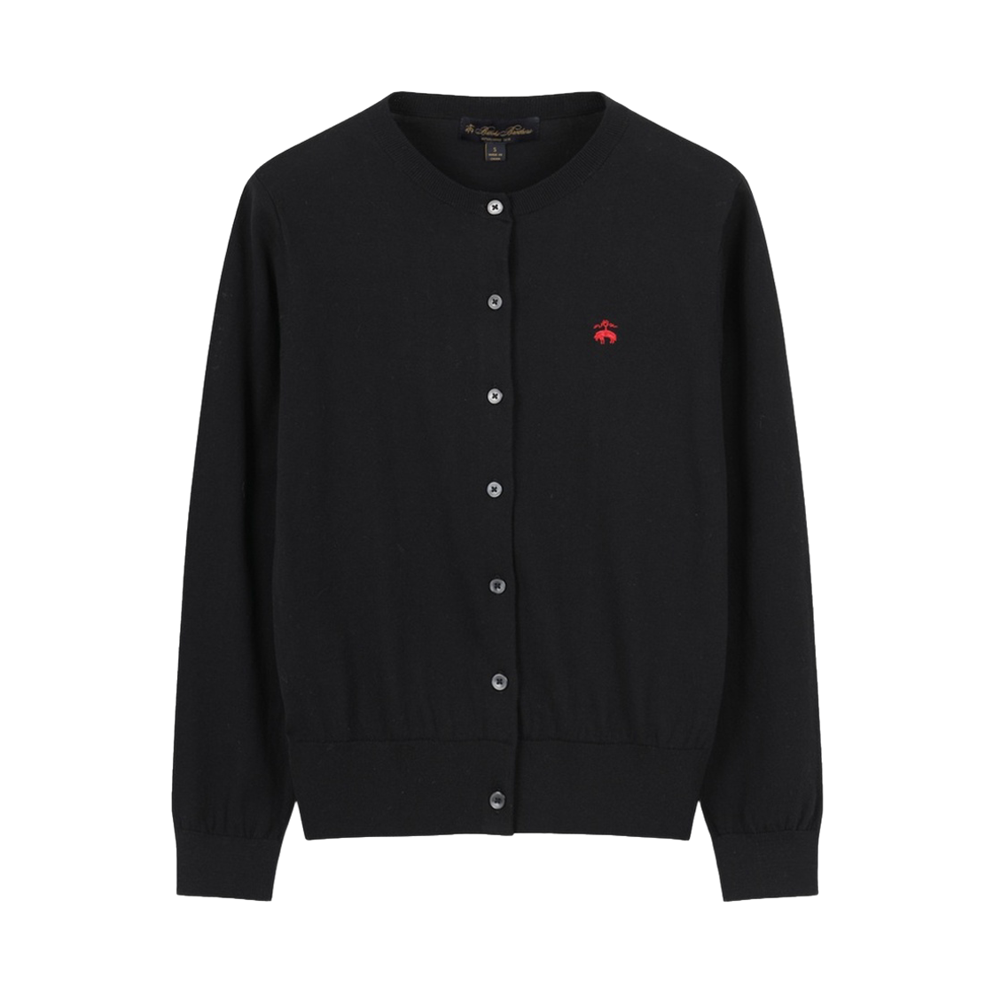 BBWCWBG102UGS BrooksBrothers Women's Cotton Round Cardigan Black