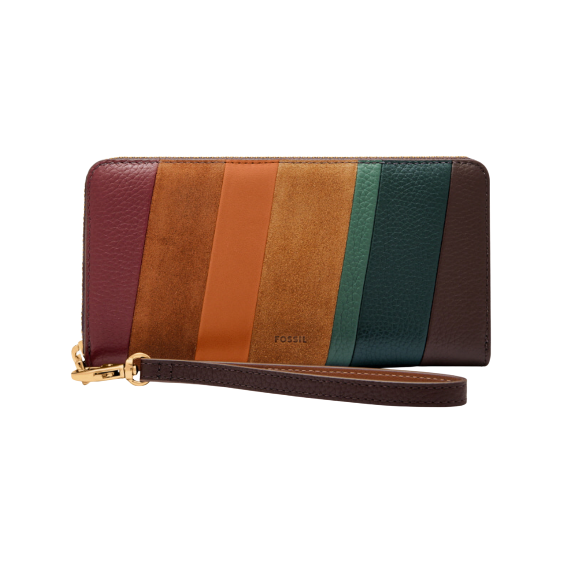 SL10119186 Fossil Logan RFID Zip Around Clutch Wallet Multicoloured