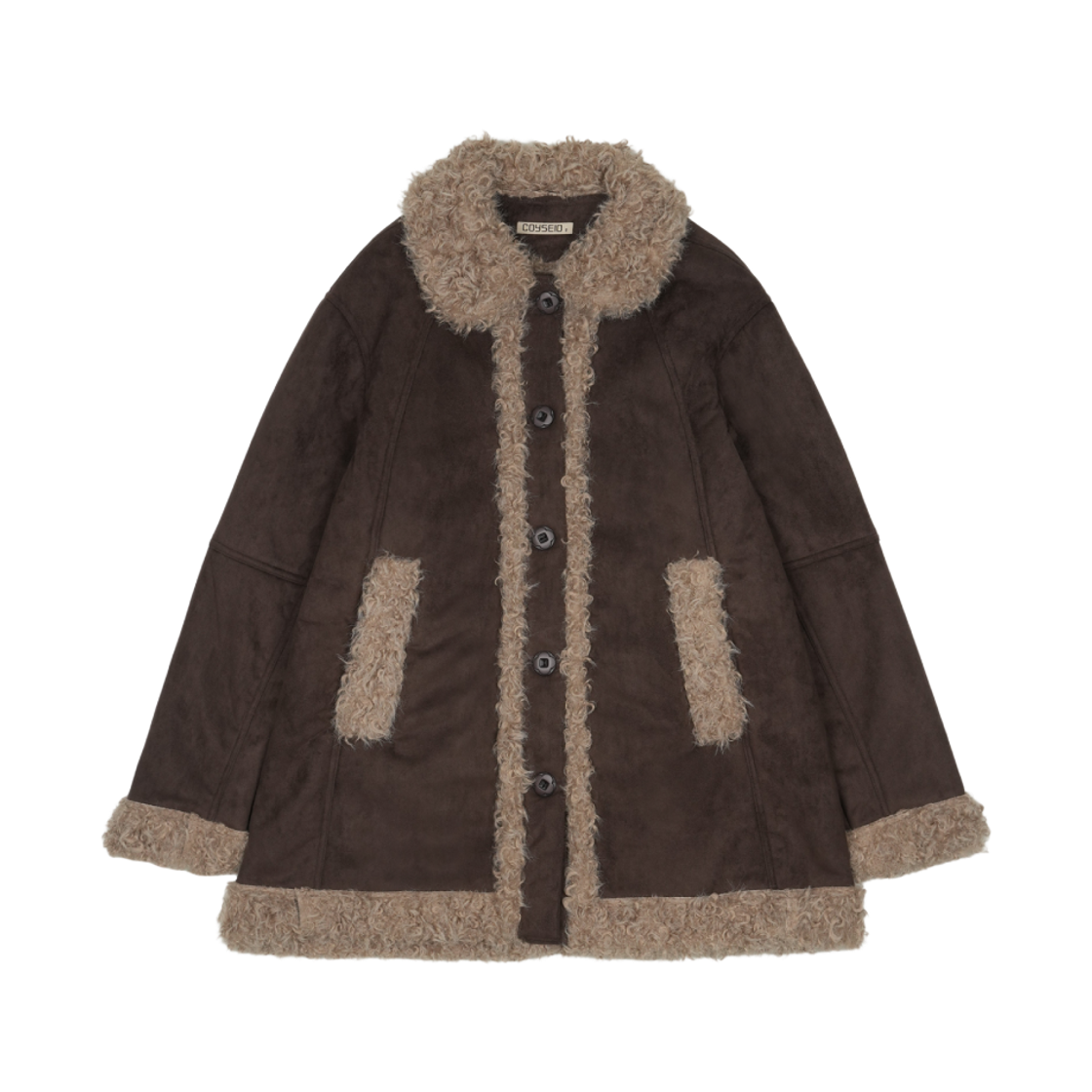 코이세이오 헤어리 스웨이드 무스탕 자켓 브라운(COYSEIO Hairy Suede Mustang Jacket Brown)