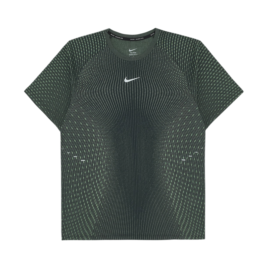 나이키 스트라이드 에어로 핏 숏슬리브 러닝 탑 블랙 라이트 그린 스파크 - 아시아(Nike Stride Aero-Fit Short Sleeve Running Top Black Light Green Spark - Asia) - 1