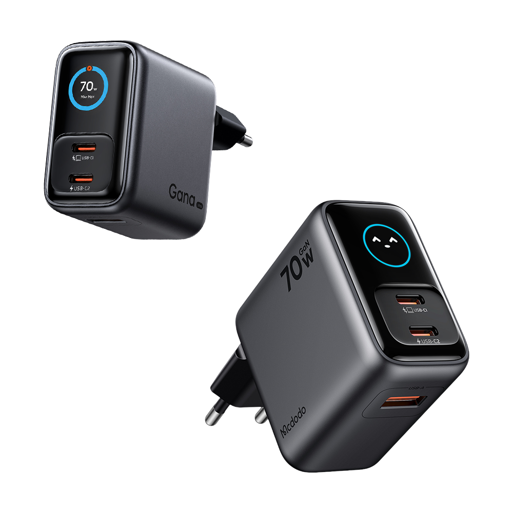 맥도도 GaN 70W 스마트 디스플레이 초고속 3포트 멀티충전기 CH434(Mcdodo 70W GaN Smart Display 3-Port SuperFast Multi Charger CH434) - 1