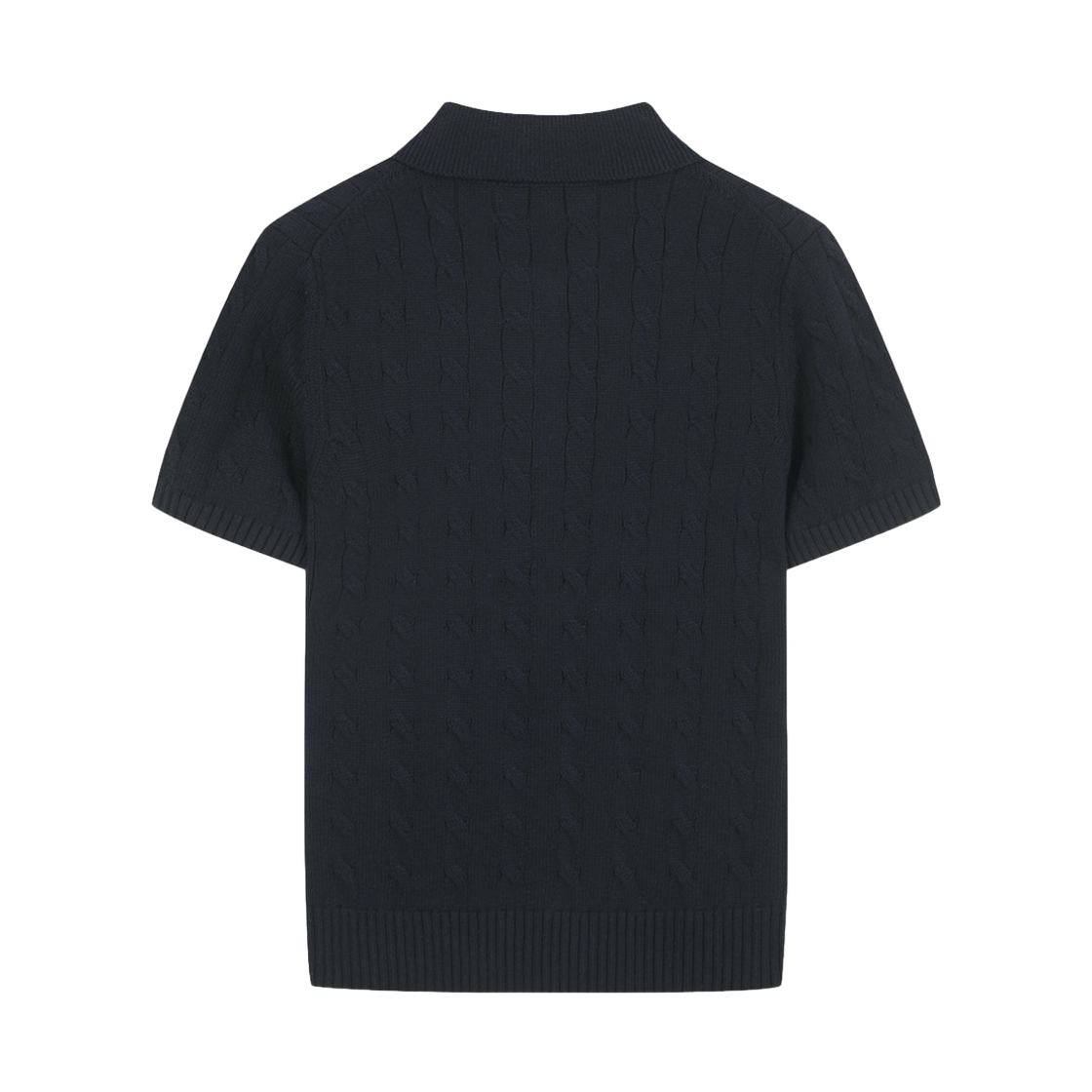 브룩스브라더스 여성 코튼 케이블 폴로 반팔 스웨터 다크네이비(BrooksBrothers Women's Cotton Cable Polo Short Sleeve Sweater Dark Navy) - 2