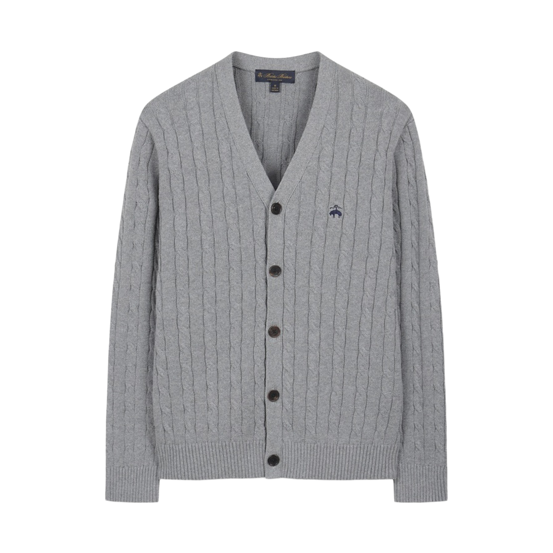 BBWCMBG101WGS BrooksBrothers Cotton Cable Cardigan Grey