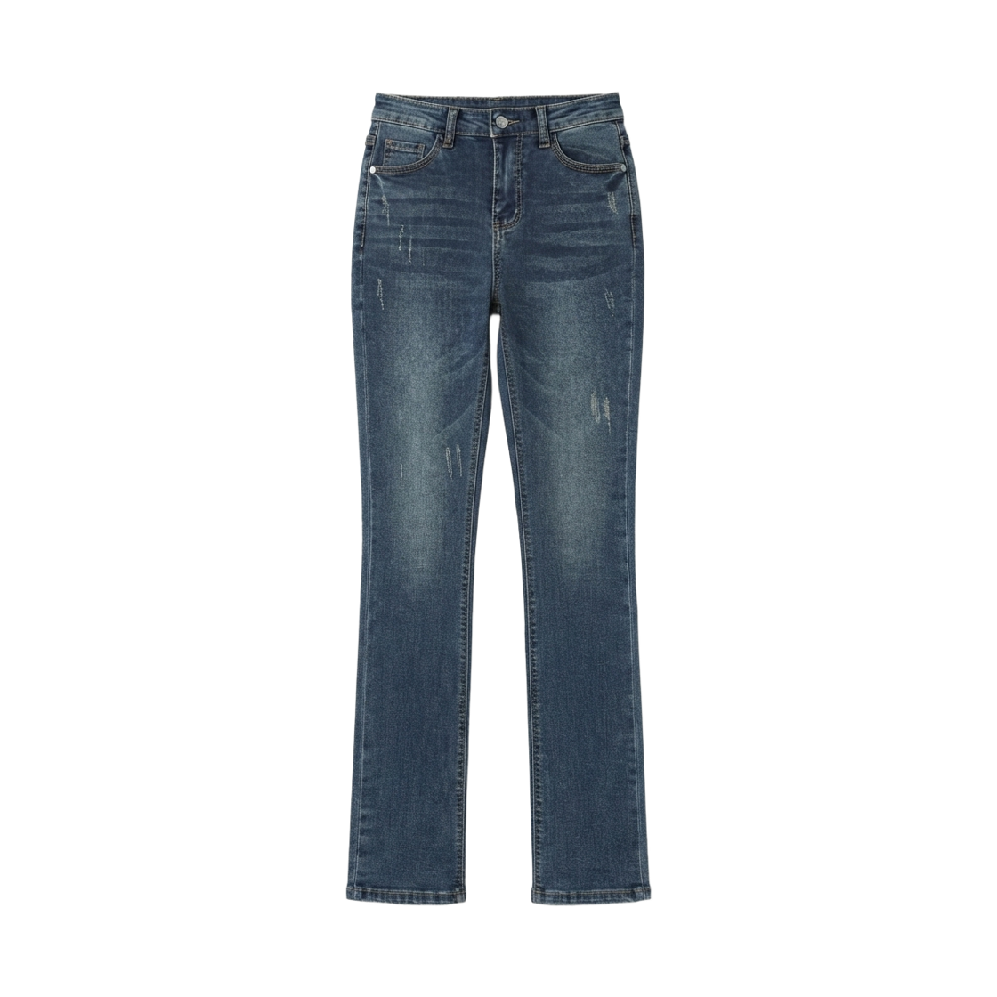 지크립 따듯 본딩기모 반하이 스판 슬림 일자 청바지 블루(GCLIP Warm Bonded Brushed Mid-High Stretch Slim Straight Jeans Blue) - 1