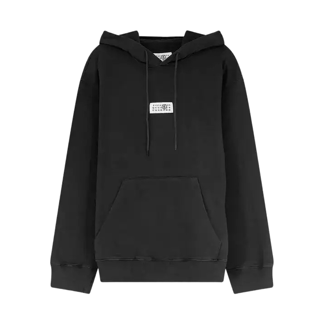 SH0GU0048M25025900 MM6 Maison Margiela Organic Cotton Hooded Sweatshirt Black