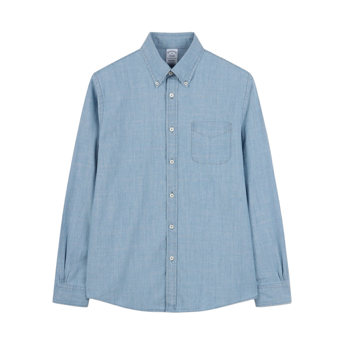 BBTHMM2533NGS BrooksBrothers Cotton Chambray Shirt Light Indigo