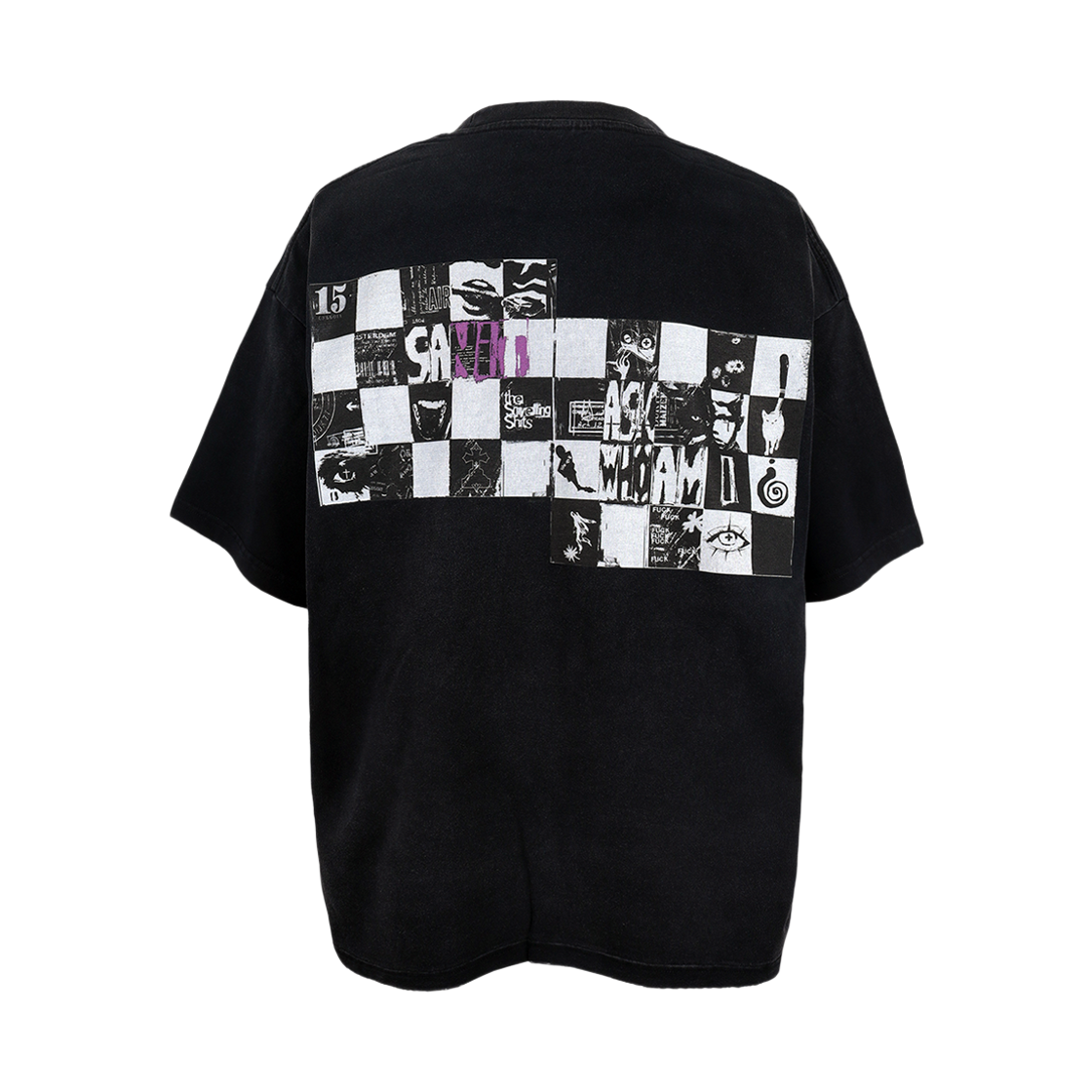 어웬드 스노우 워시드 체커 티셔츠 블랙(Awende Snow Washed Checker T-Shirt Black) - 2