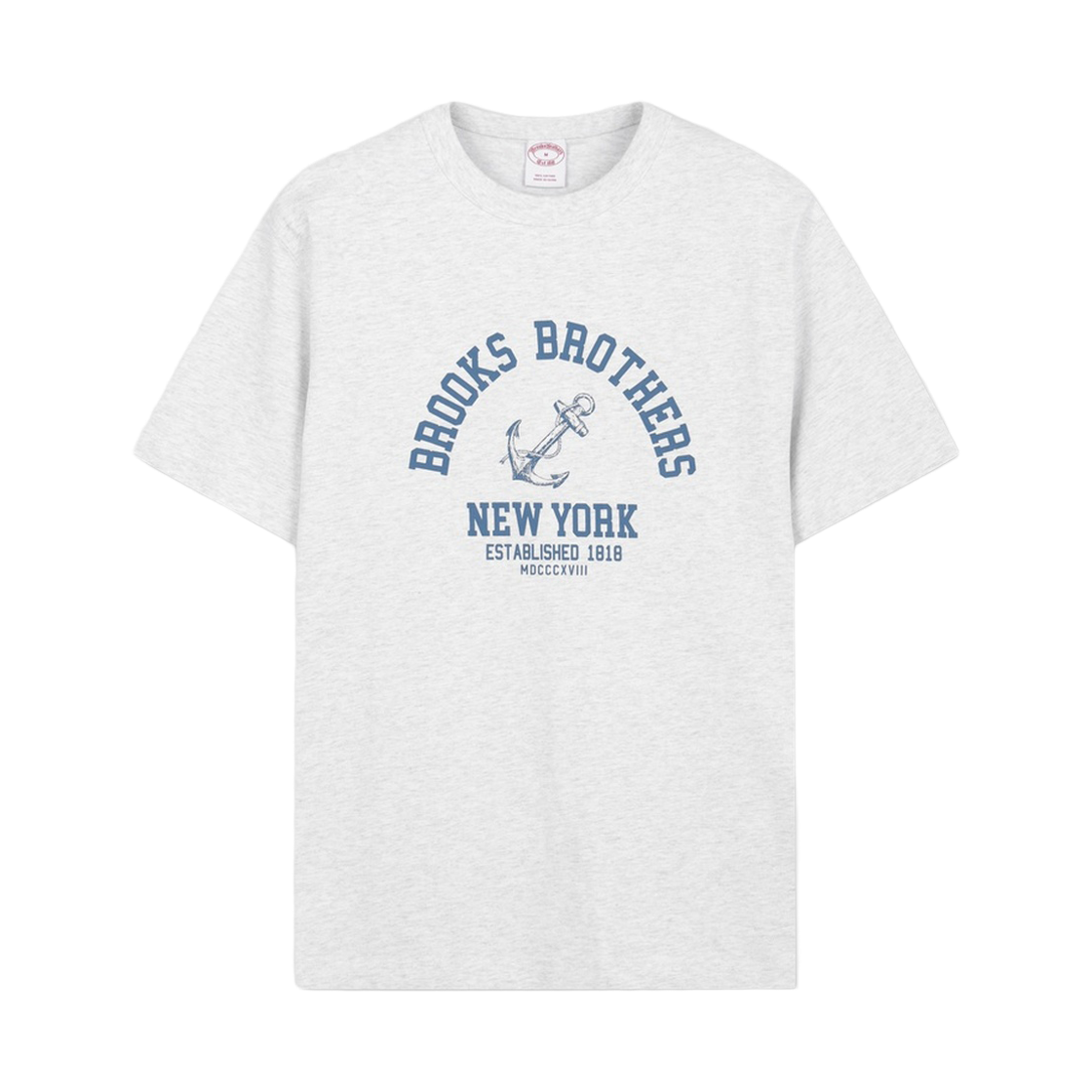 BBNPMBG201XGM BrooksBrothers Anchor Graphic Short Sleeve T-Shirt Light Grey