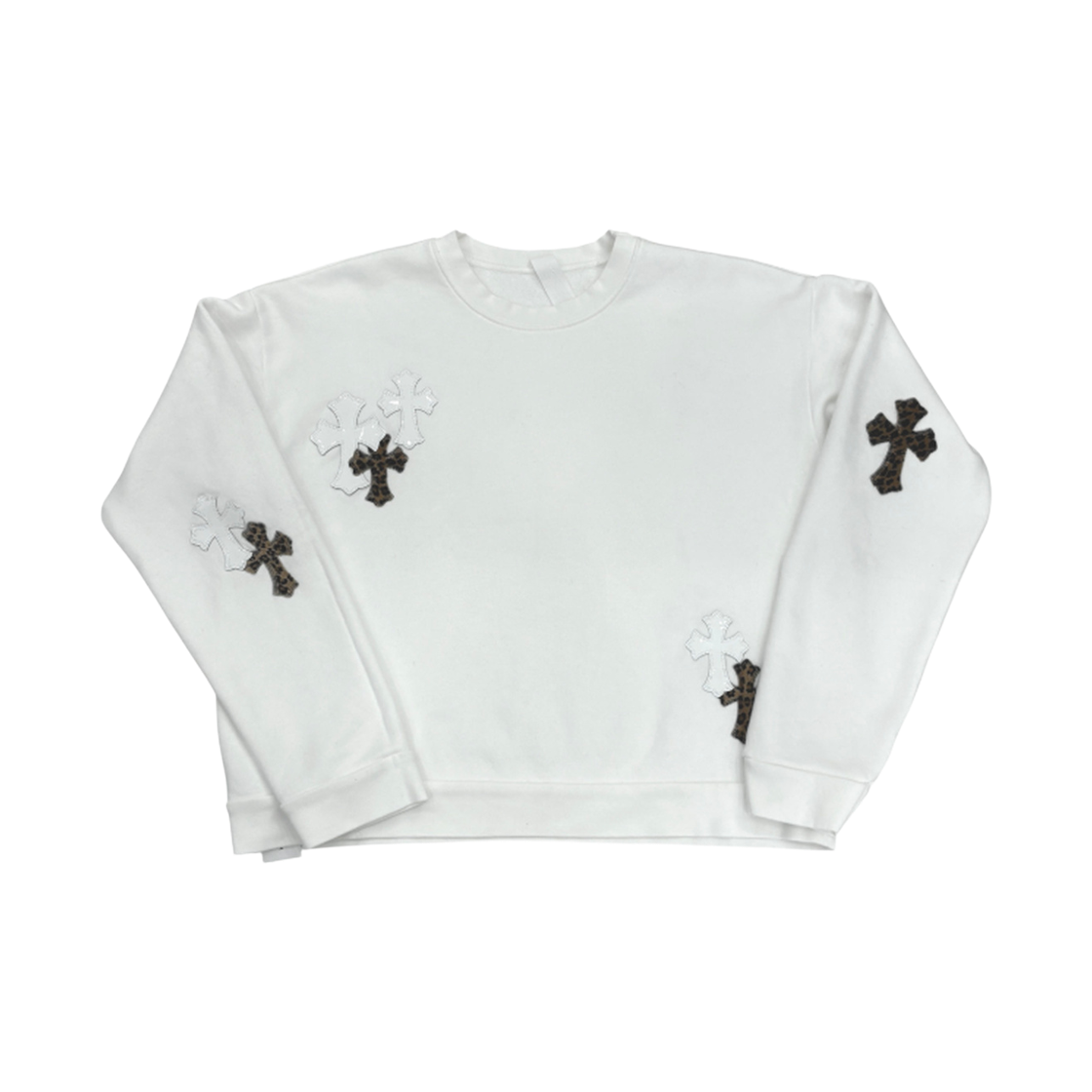 970018 the dosan_ Chrome Hearts Leopard Patches Crewneck