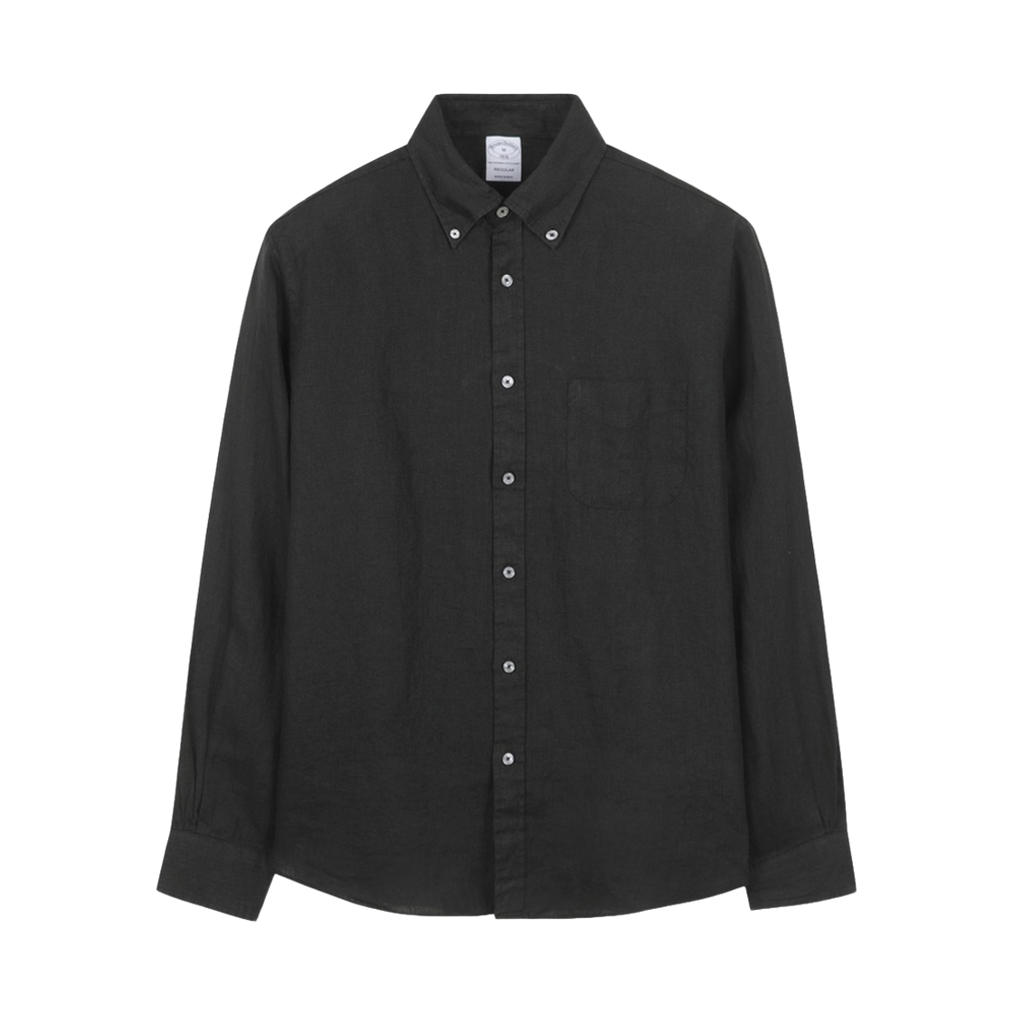 BBTHMF8068UGM BrooksBrothers Linen Solid Shirt Black