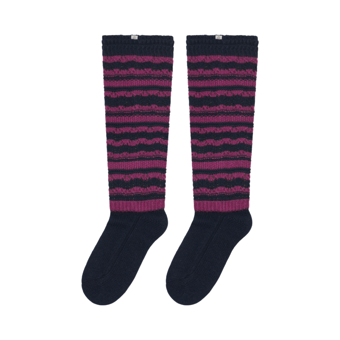 코이세이오 스트라이프 모리 니삭스 네이비(COYSEIO Striped Mori Knee Socks Navy)