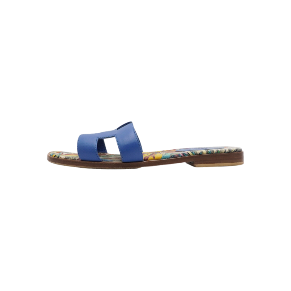 IT3SNMQI74A2 Hermes H201137Z Blue Zanzibar Oran Women Sandals