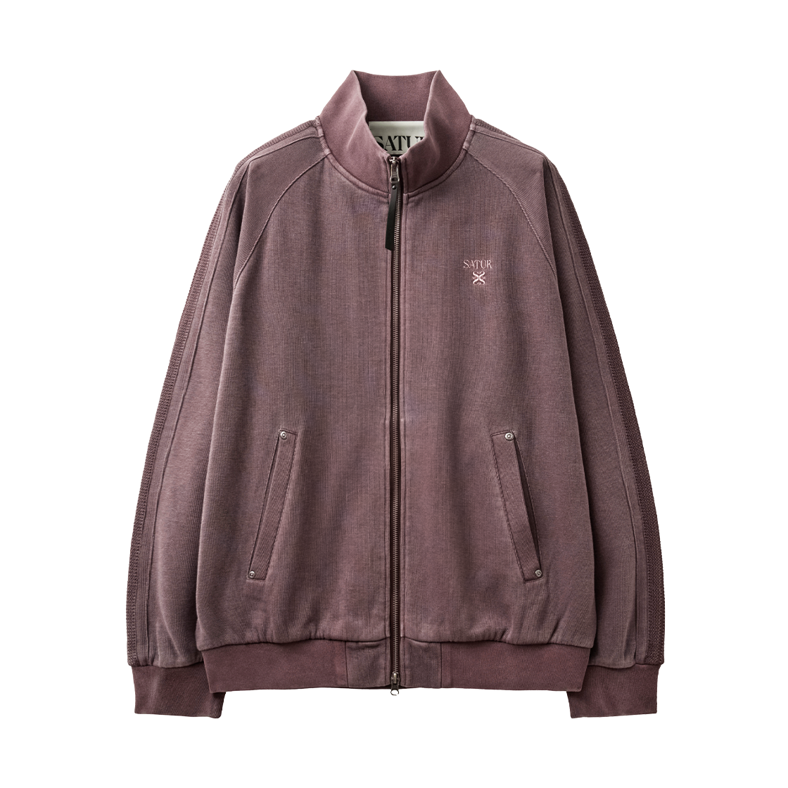 SA263UTJ03BUY0 SATUR Lawton Pigment Track Zip-up Jacket Burgundy