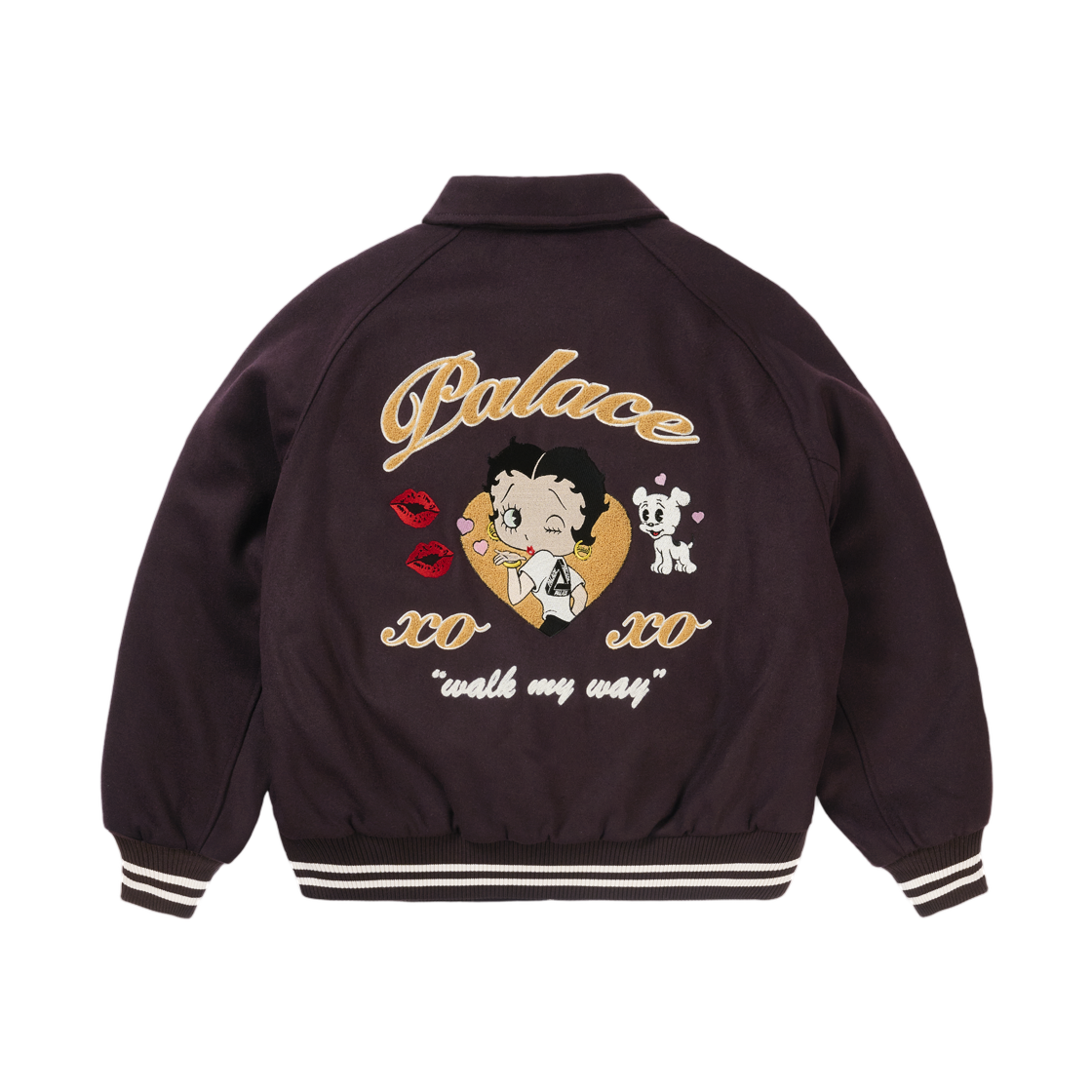 - Palace Betty Boop Varsity Jacket Brown - 26FW