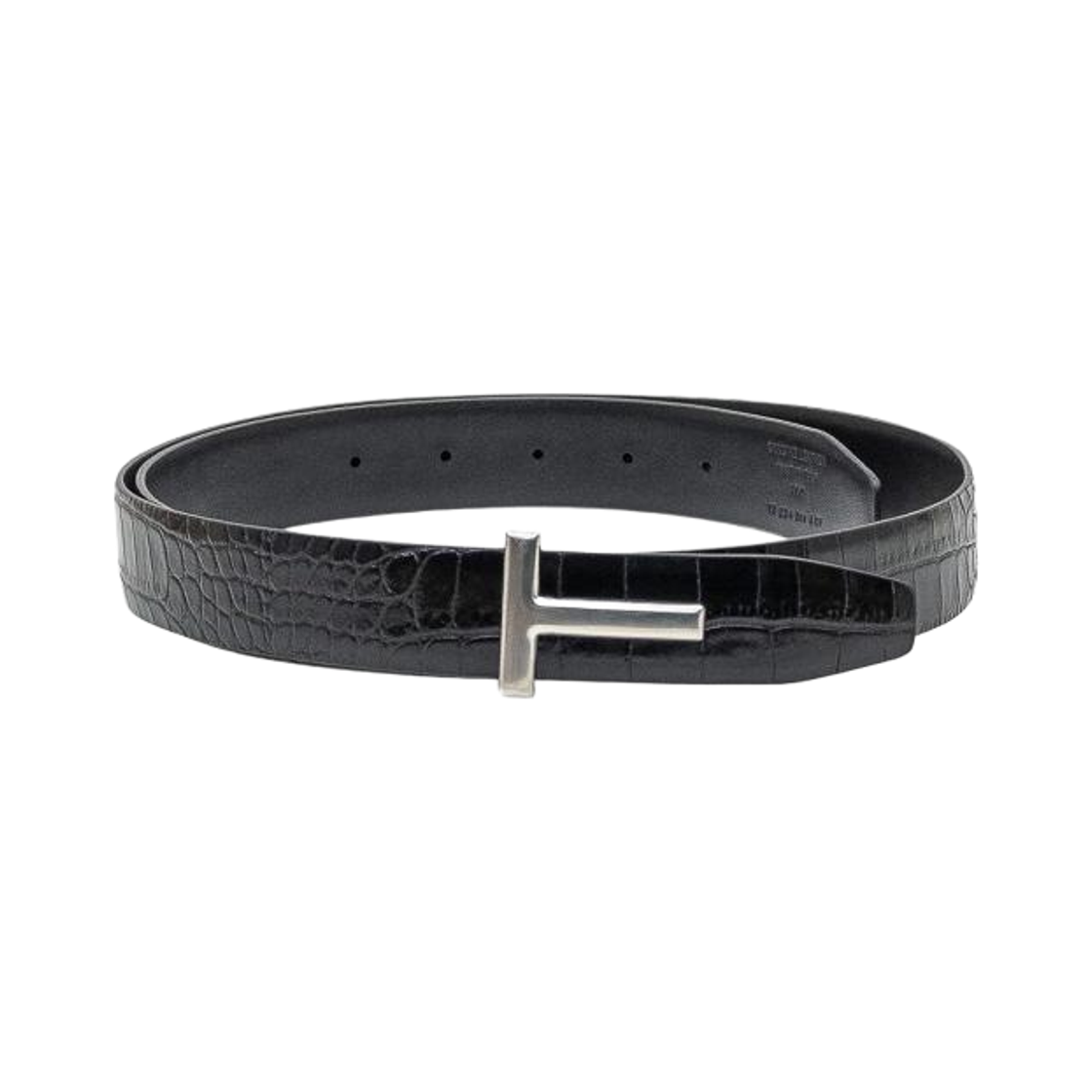 톰포드 크로커다일 T 로고 버클 벨트 블랙(Tom Ford Crocodile T Logo Buckle Belt Black)