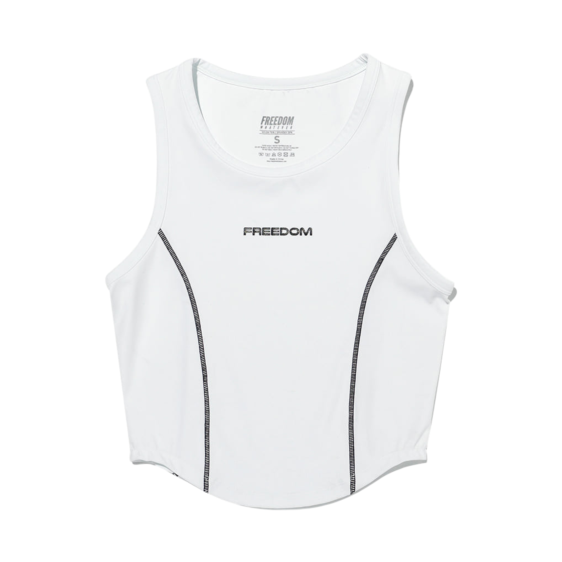 프리덤 심플 컨트라스트 포인트 탱크탑 화이트(FREEDOM Simple Contrast Point Tank Top White)