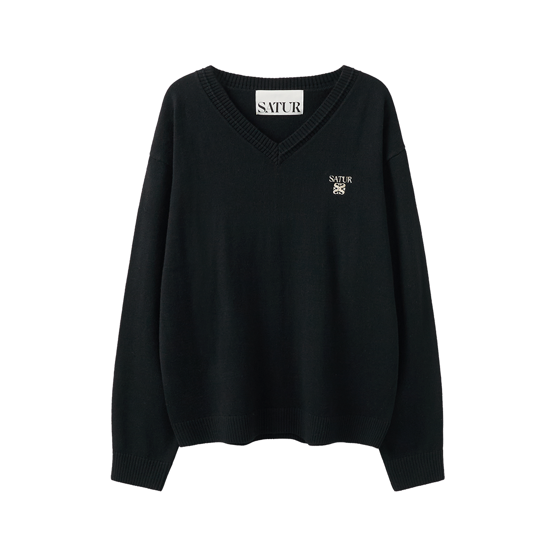 SA263UKT02BLK0 SATUR Loren V-neck Knit Black