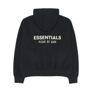 Essentials Classic Full Zip Up Hoodie Vintage Black - 25FW