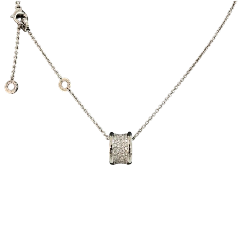 IT8DIBM9G9KQ Bulgari 346167 B.Zero1 Necklace 18K White Gold 0.87CT Diamond Pave H00267