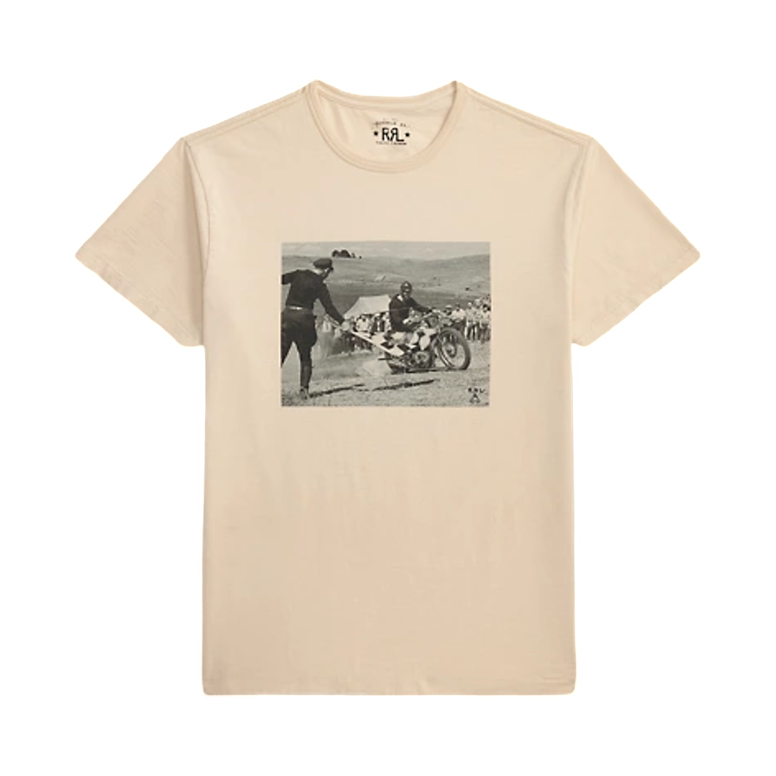 100101574 Double RL Jersey Graphic T-Shirt Paper White