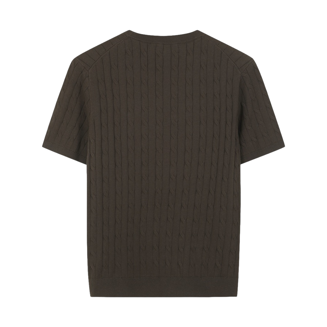 브룩스브라더스 온라인단독 코튼 케이블 크루넥 반팔 스웨터 브라운(BrooksBrothers Online Exclusive Cotton Cable Crewneck Short Sleeve Sweater Brown) - 2