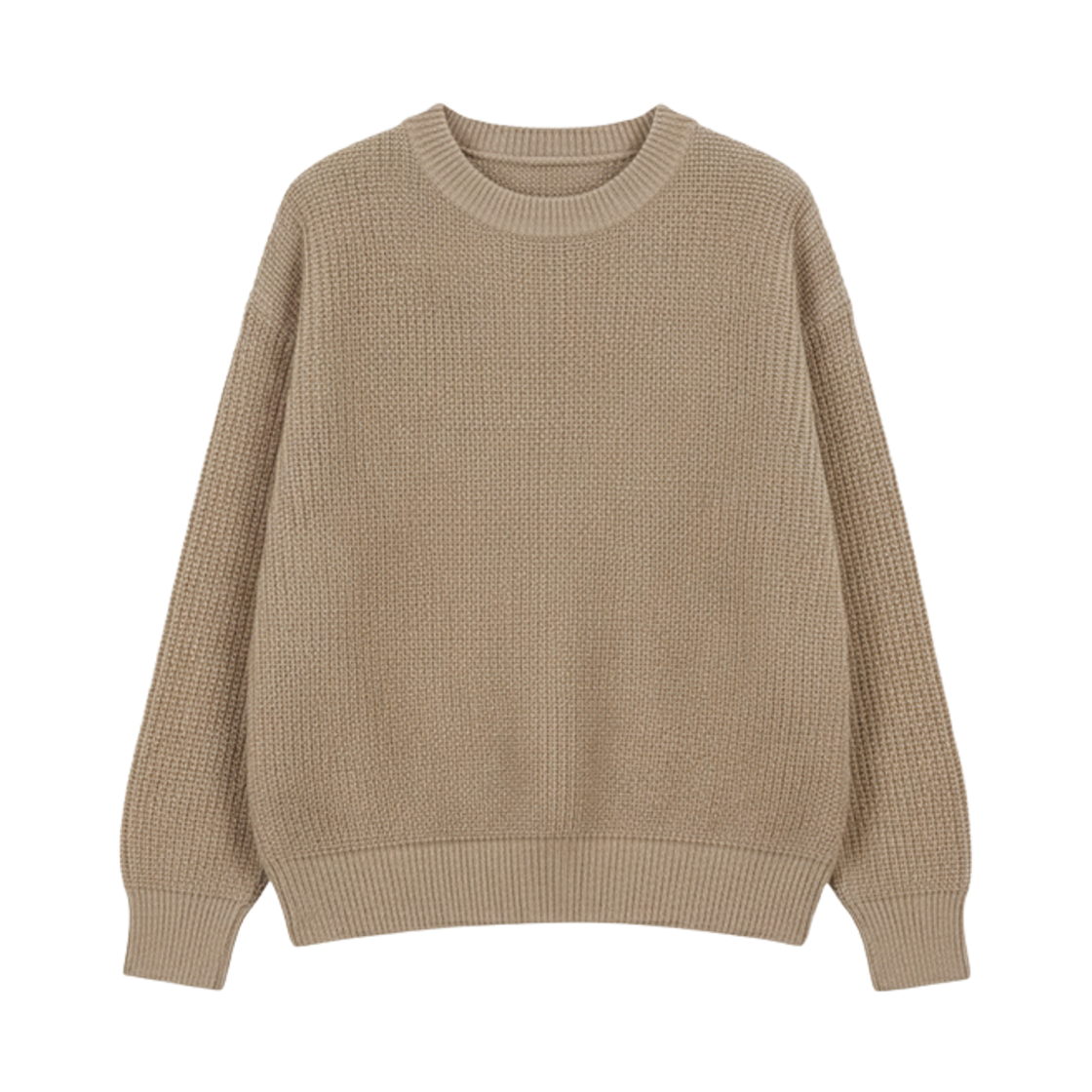 지크립 하찌조직 루즈핏 크루넥 니트 티셔츠 모카베이지(GCLIP Loose-Fit Crew Neck Knit T-Shirt Mokabeige) - 1