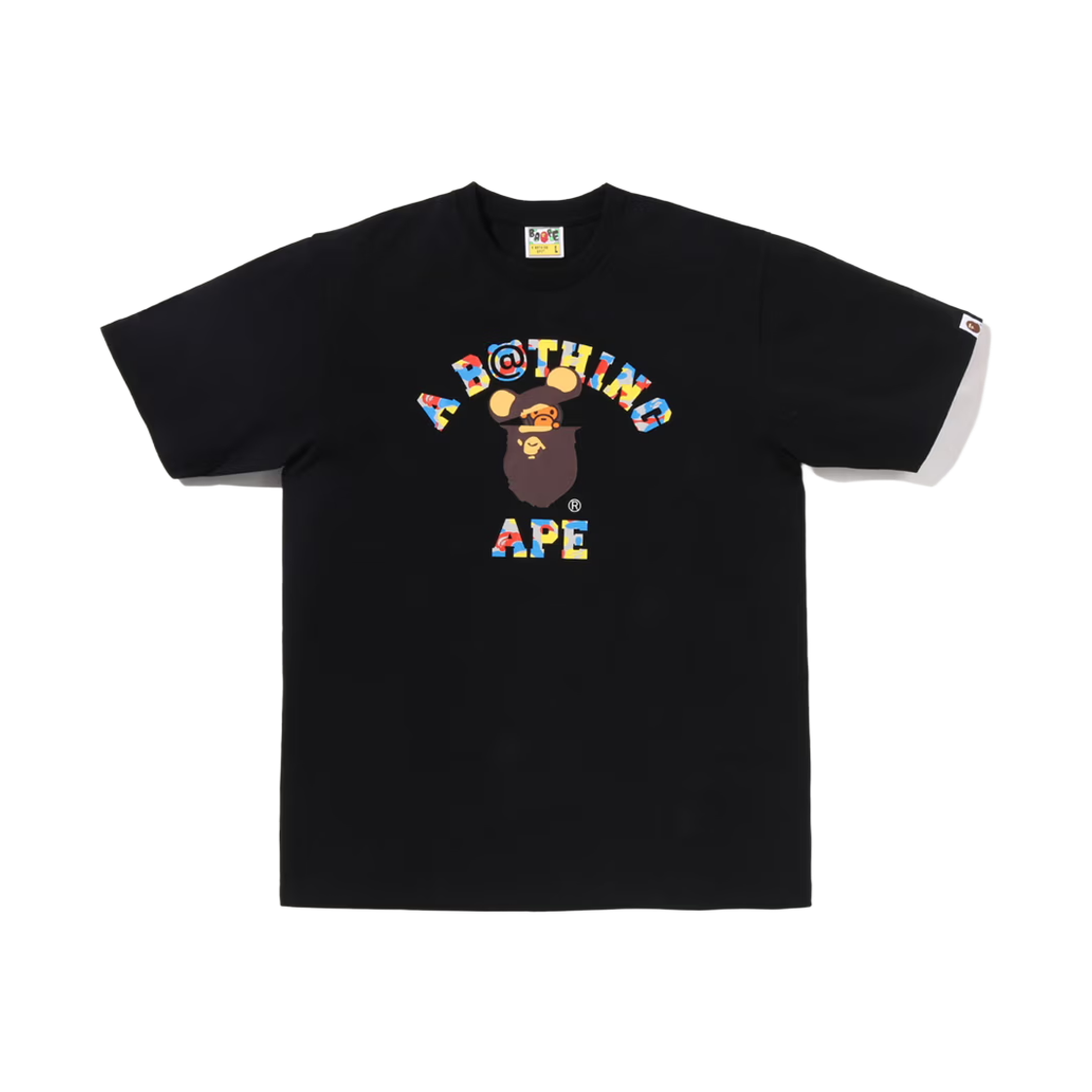 베이프 x 메디콤 토이 30주년 기념 컬리지 마일로 티셔츠 블랙(BAPE x Medicom Toy 30th Anniv. College Milo T-Shirt Black) - 1