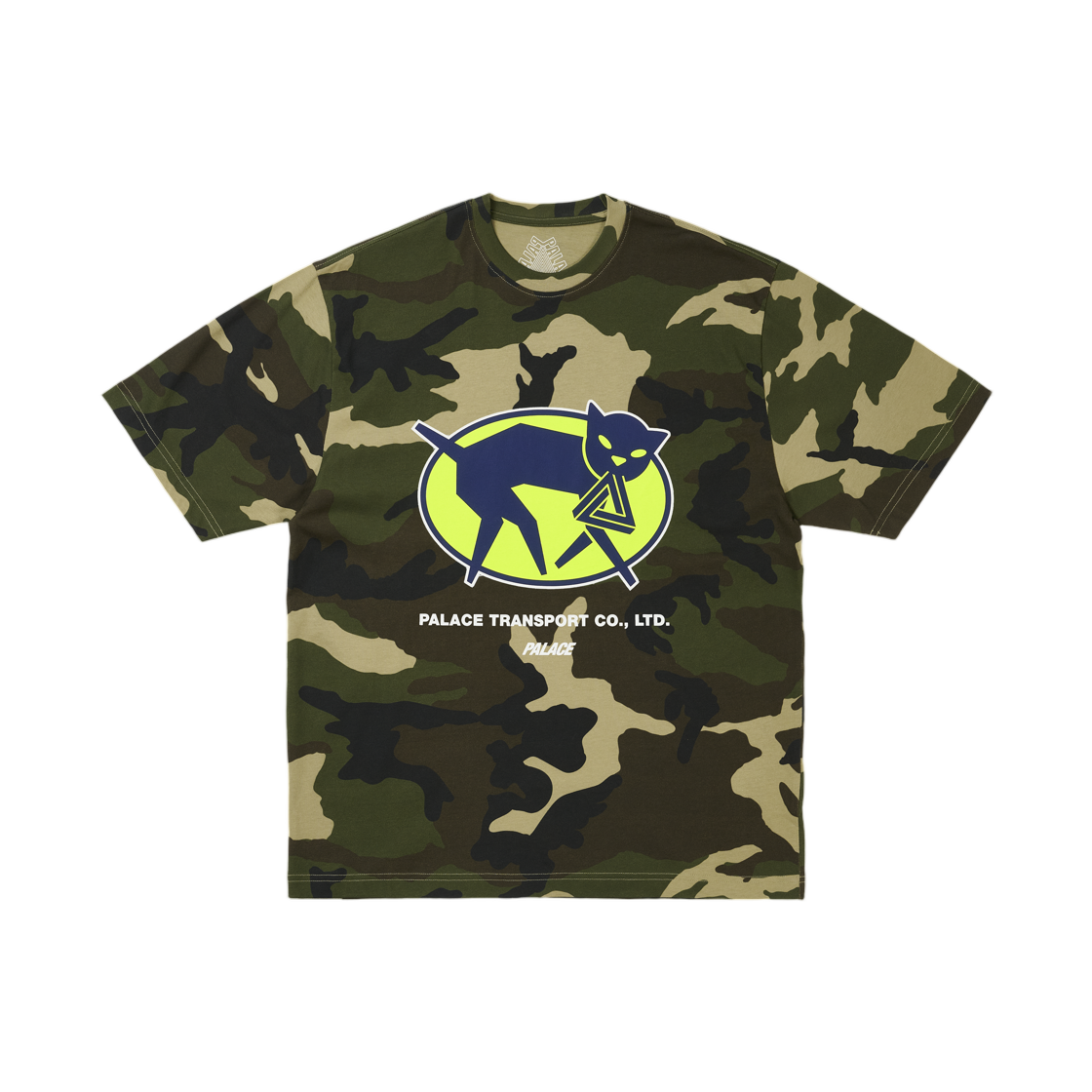- Palace Transport T-Shirt Woodland Camo - 26FW