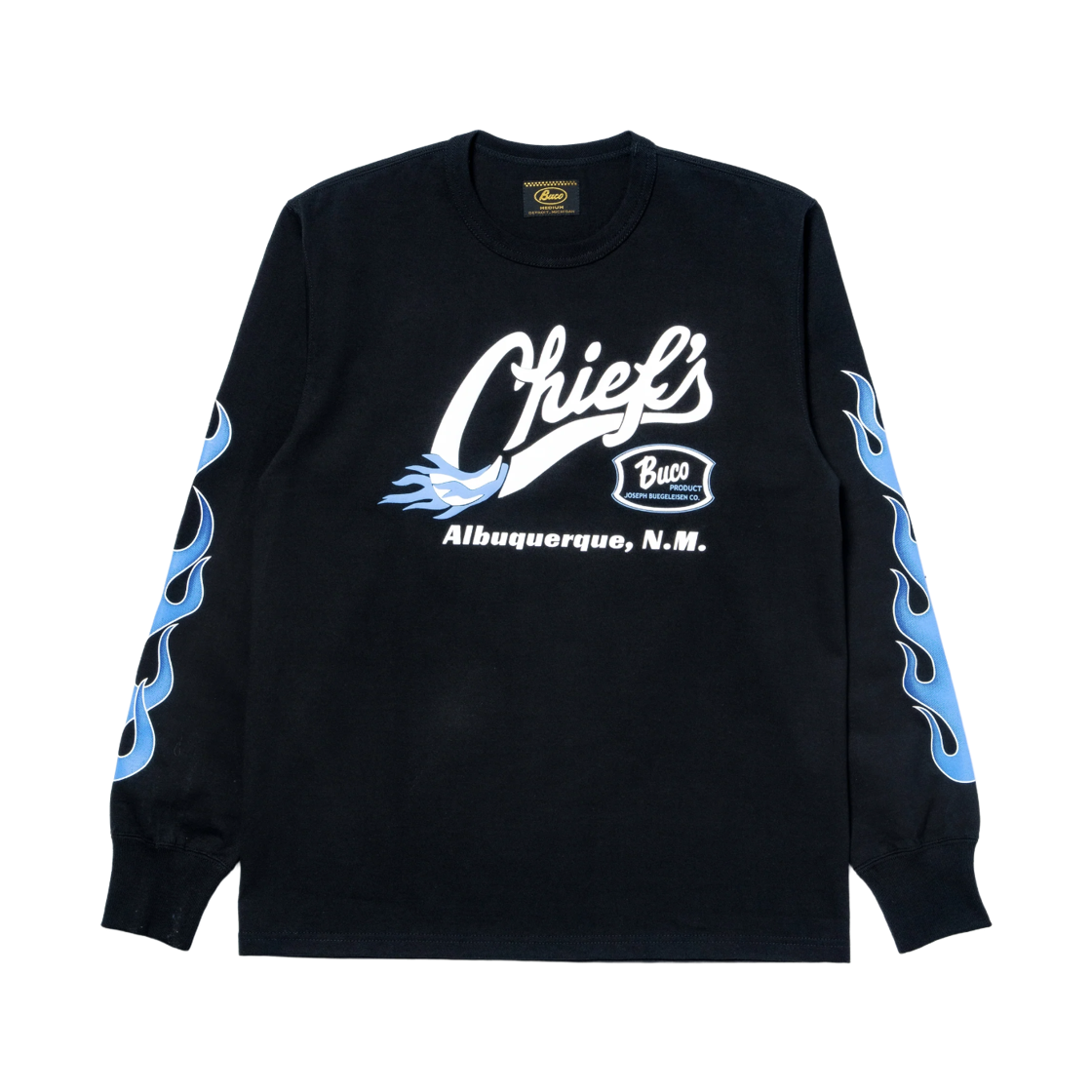 BC26005-312 The Real McCoy's Buco Long Sleeve Chiefs T-Shirt Black Blue