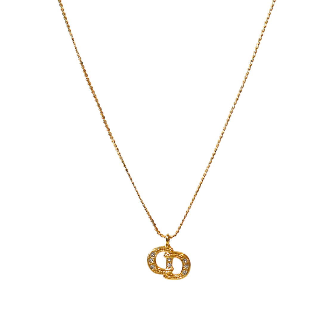 ITRUAMVEF3Q4 Dior Cubic CD Gold Necklace A-B54967