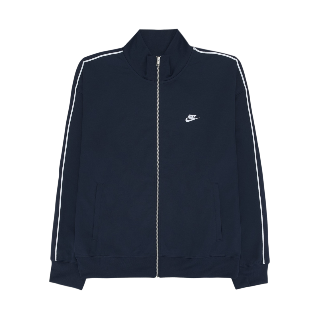 HV1418-451 Nike NSW Club Oversized Knit Track Jacket Obsidian White - Asia