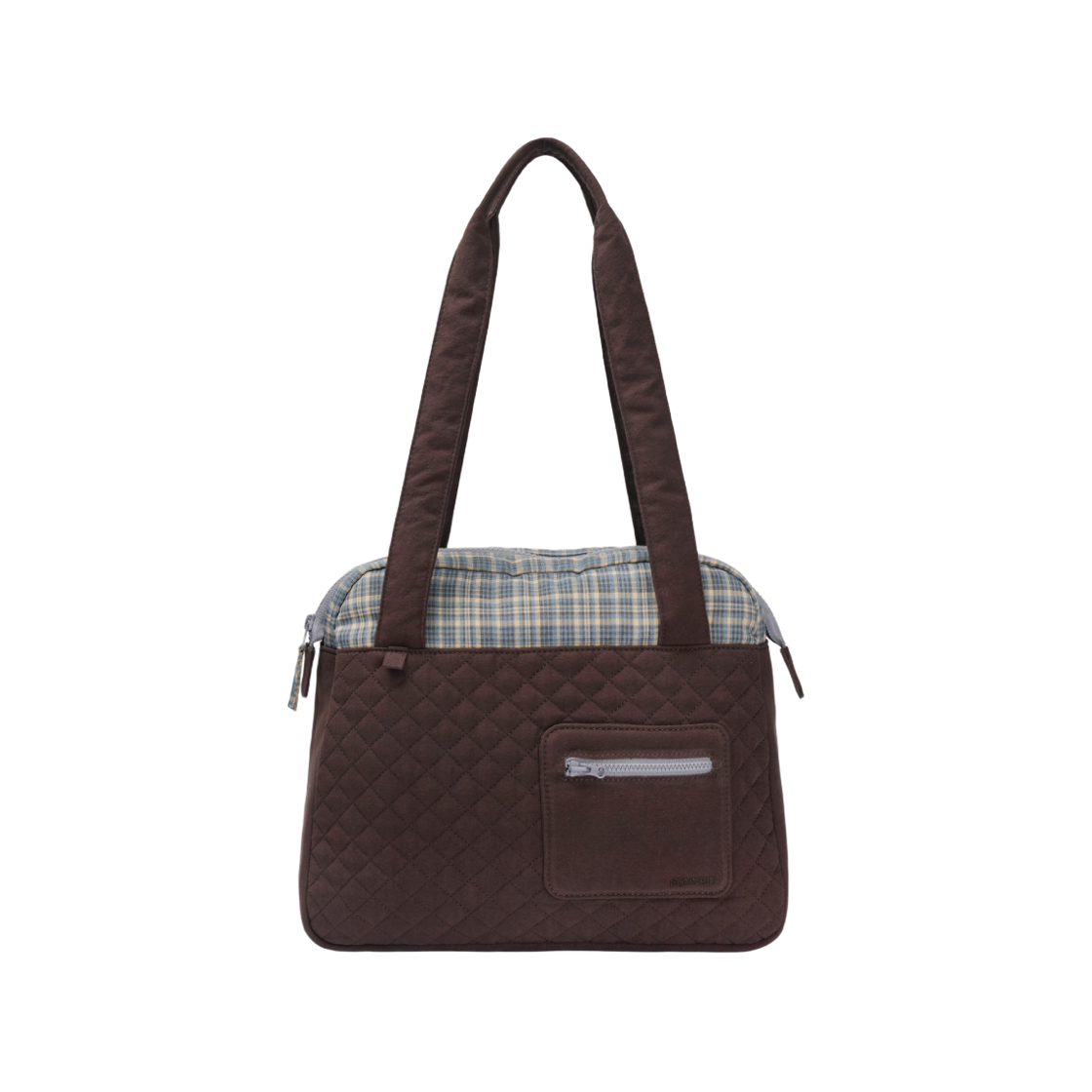 CY26FWACTB001 COYSEIO Check Quilted Tote Bag Brown