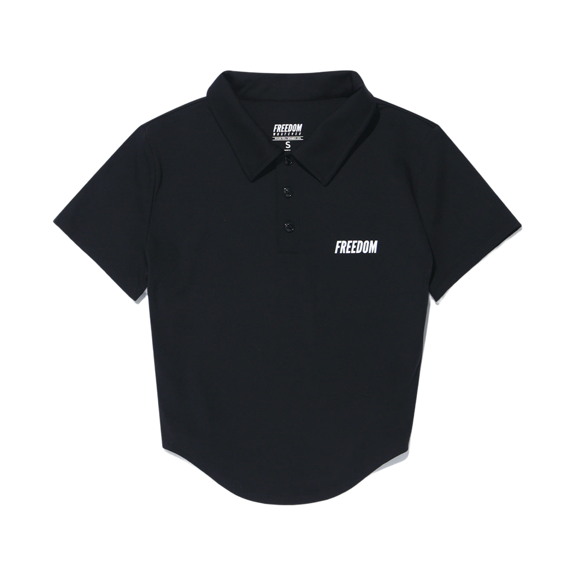 프리덤 커브드 슬림 카라 숏 슬리브 블랙(FREEDOM Curved Slim Collar Short Sleeves Black)